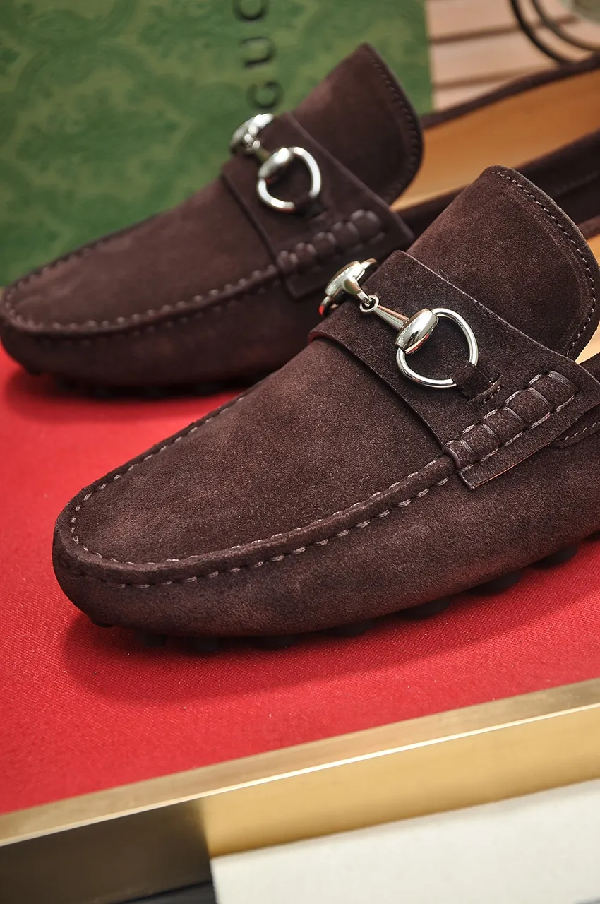 Men's Men's Shoes💰420💶【GUCCI】 (High-end Niuli) New 🍀Gucci*——Gucci Doudou Shoes! Made of imported original cowhide, the inner top layer is comfortable cowhide lining! Original wear-resistant rubber outsole! High quality products! Code number 38-44!